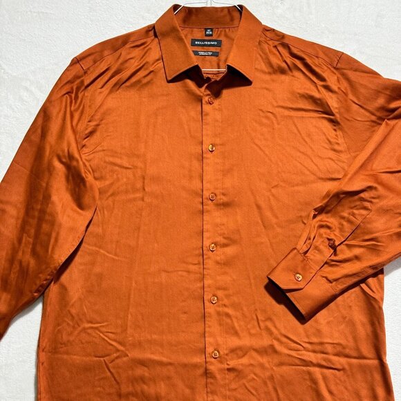 Bellissimo Dress Shirt Long Sleeve Button Up Modern Fit Mens Size 18T - 34/35 - Picture 2 of 10